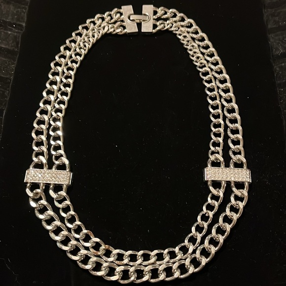 Silver Zirconia 2 Strand Necklace - Picture 14 of 17